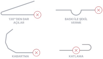 Desteklemediğimiz büküm türleri